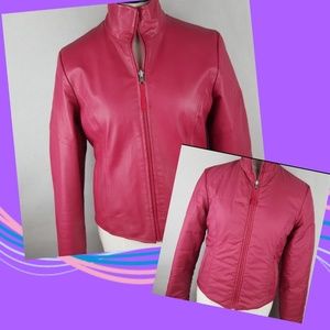 Reversible Leather Fuchsia Pink Jacket